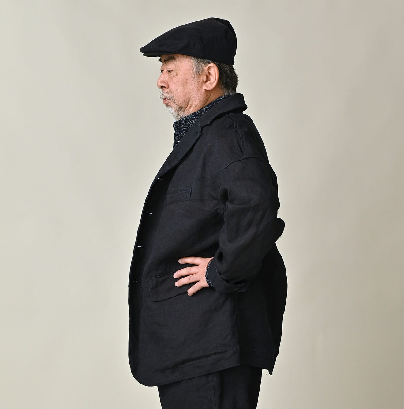 45R Indigo Linen Herringbone 908 Uma Jacket - Image 9