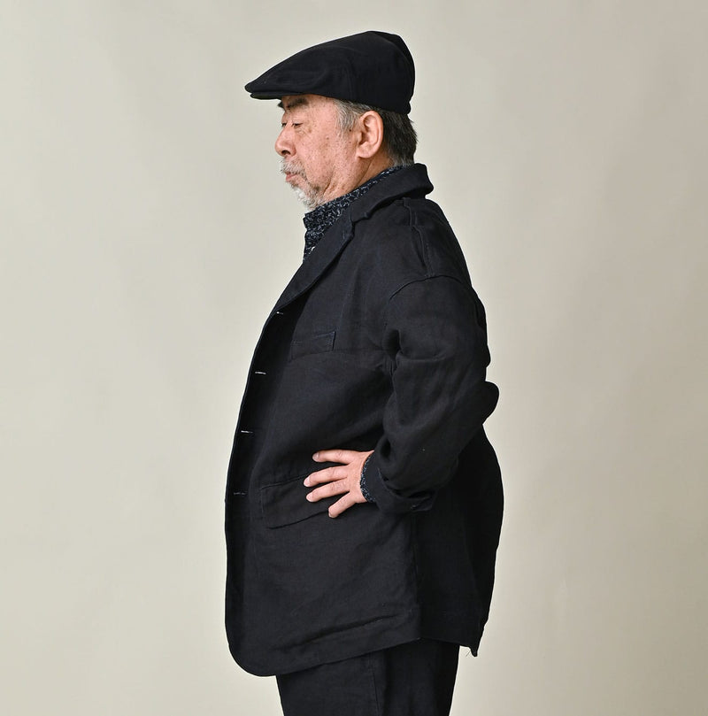 45R Indigo Linen Herringbone 908 Uma Jacket - Image 9