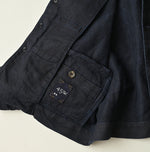 45R Indigo Linen Herringbone 908 Uma Jacket