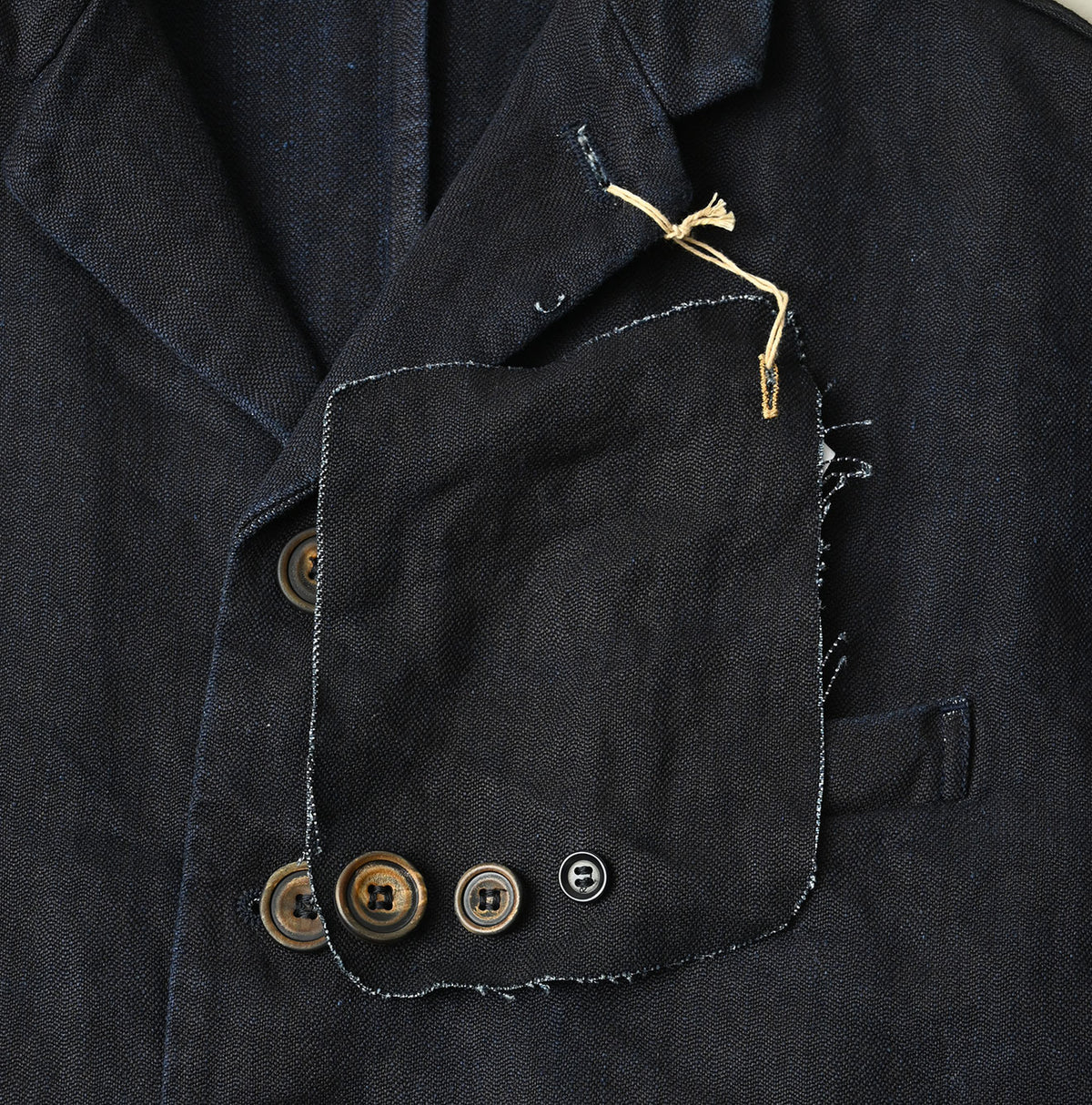 45R Indigo Linen Herringbone 908 Uma Jacket