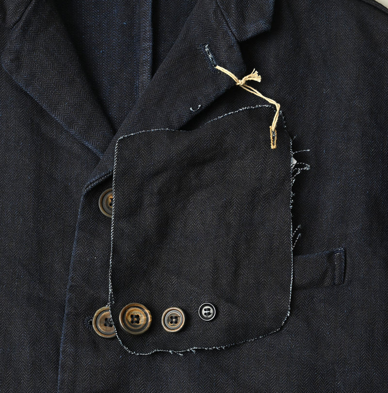 45R Indigo Linen Herringbone 908 Uma Jacket - Image 22