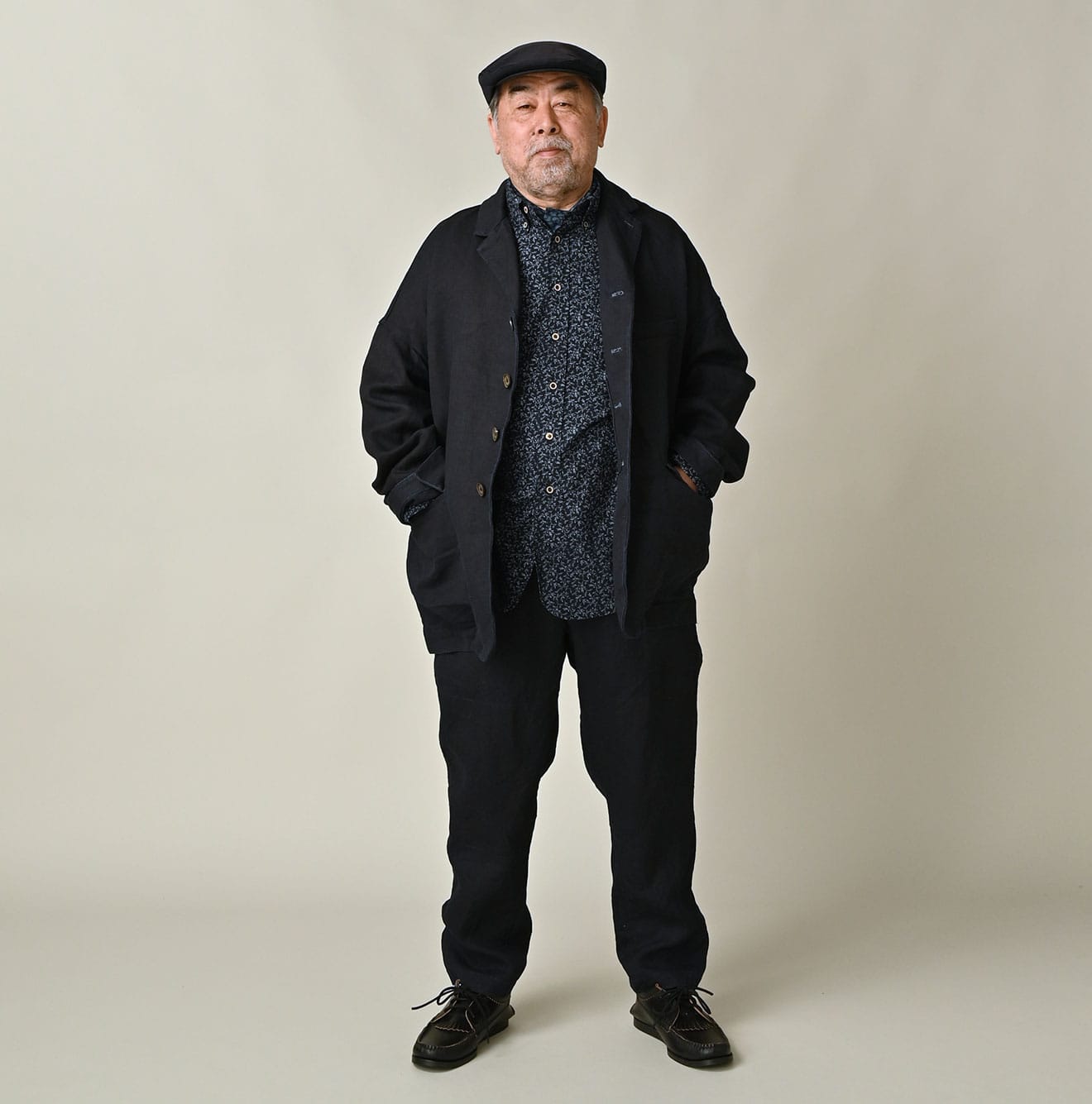 45R Indigo Linen Herringbone 908 Uma Jacket - Image 3