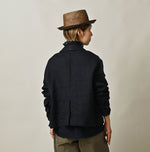 45R Indigo Linen Herringbone 908 Uma Jacket
