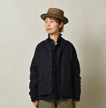 45R Indigo Linen Herringbone 908 Uma Jacket