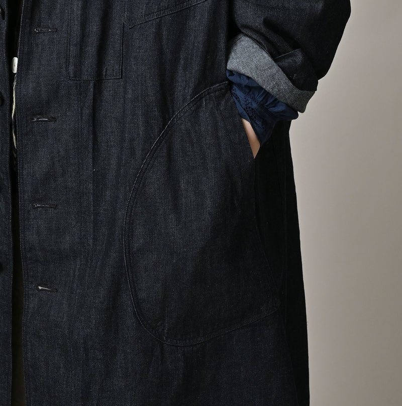 45R Indigo Mugihiko Denim 908 Work Coat Nou - Image 10