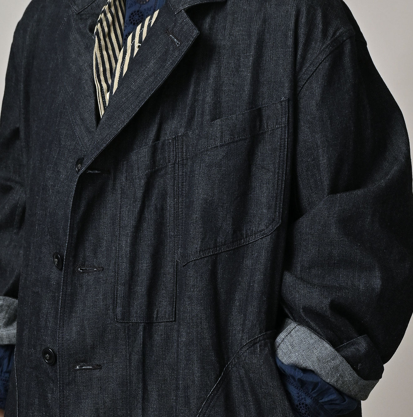 Indigo Mugihiko Denim 908 Work Coat Nou | 45R Official Online