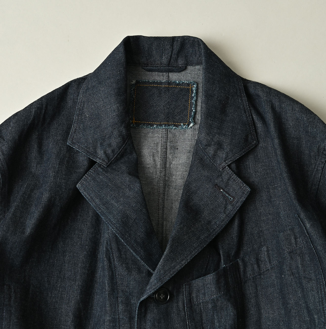 45R Indigo Mugihiko Denim 908 Work Coat Nou - Image 17