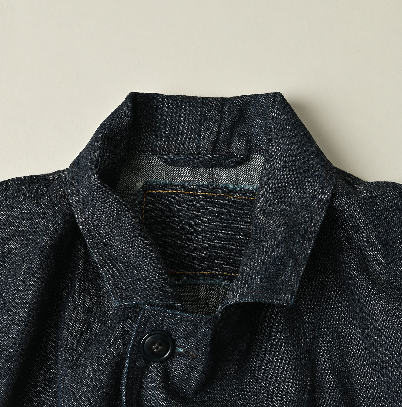 45R Indigo Mugihiko Denim 908 Work Coat Nou - Image 18