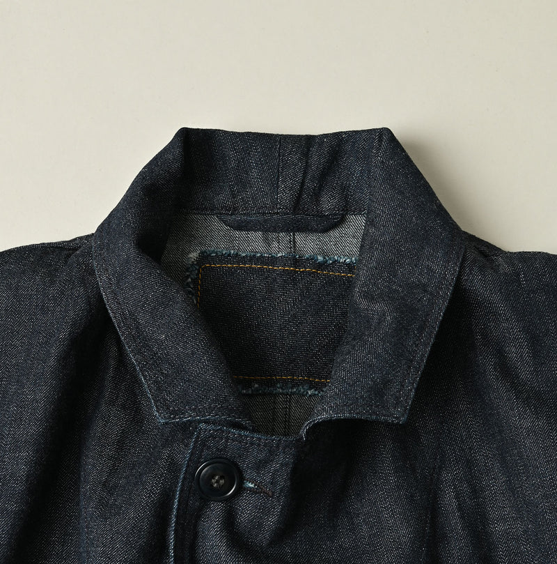 45R Indigo Mugihiko Denim 908 Work Coat Nou - Image 18