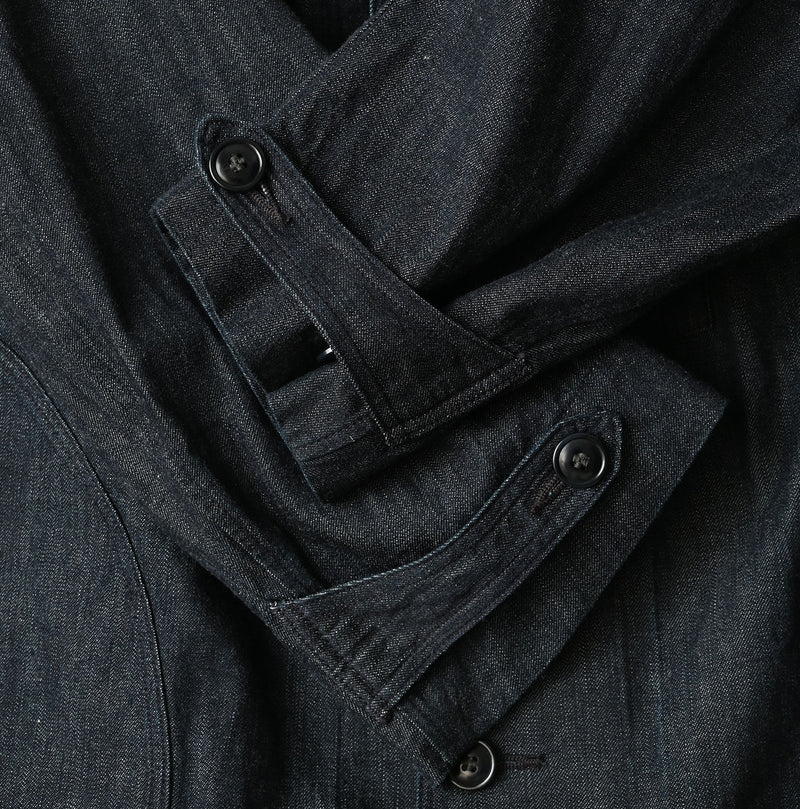 45R Indigo Mugihiko Denim 908 Work Coat Nou - Image 20