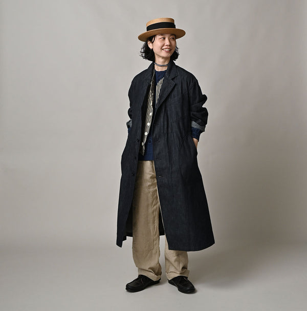 45R Indigo Mugihiko Denim 908 Work Coat Nou