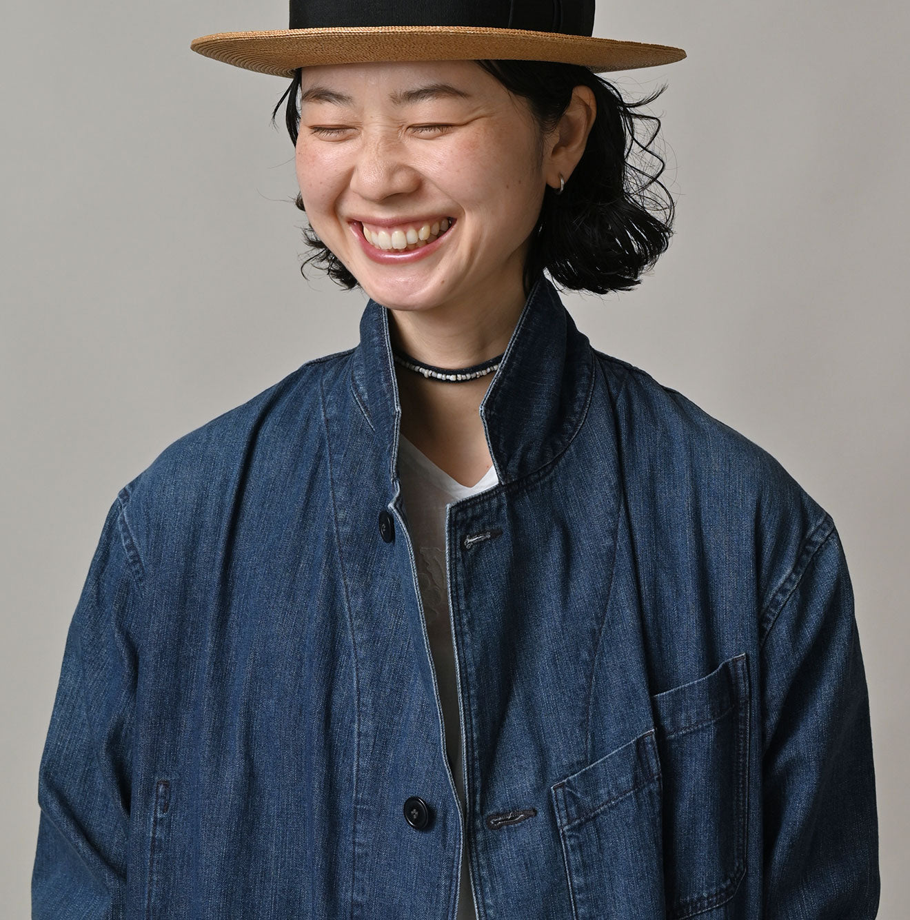 Indigo Mugihiko Denim 908 Work Coat Zyu | 45R Official Online
