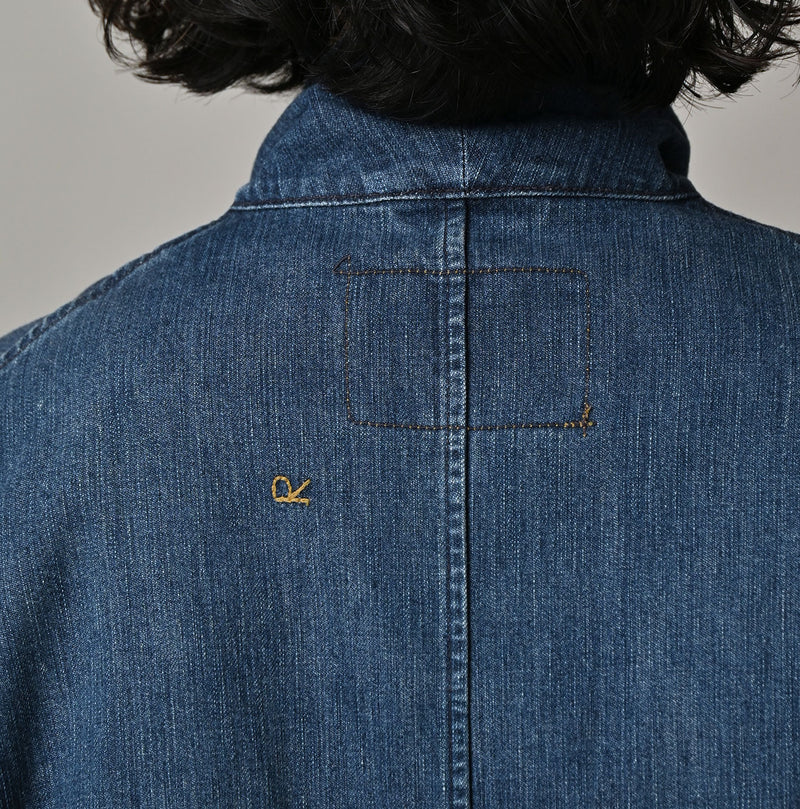 45R Indigo Mugihiko Denim 908 Work Coat Zyu - Image 16