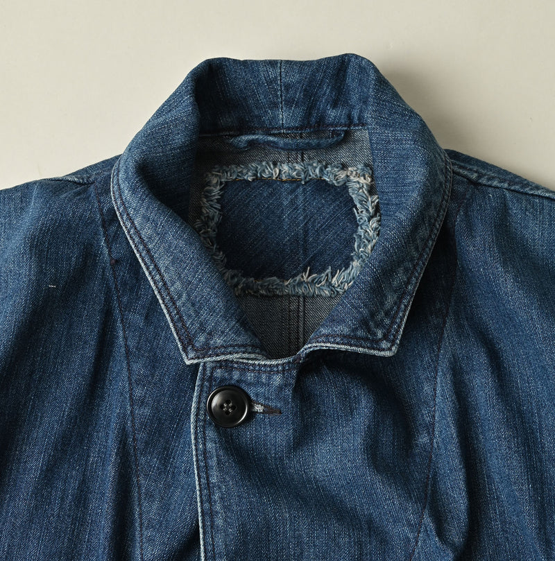 45R Indigo Mugihiko Denim 908 Work Coat Zyu - Image 19
