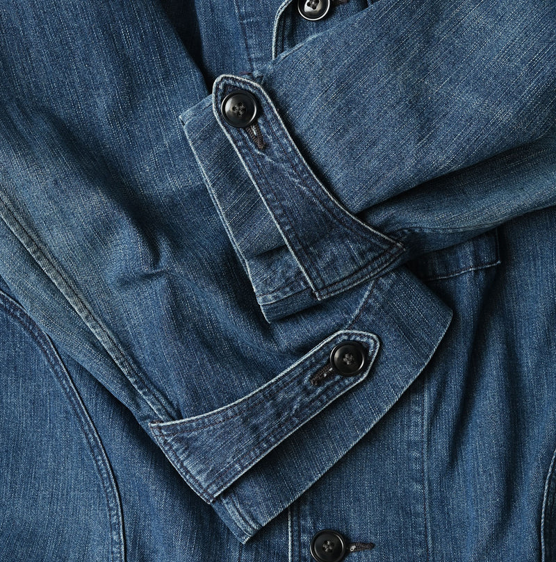45R Indigo Mugihiko Denim 908 Work Coat Zyu - Image 21
