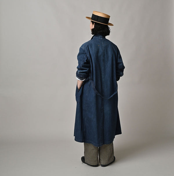 45R Indigo Mugihiko Denim 908 Work Coat Zyu