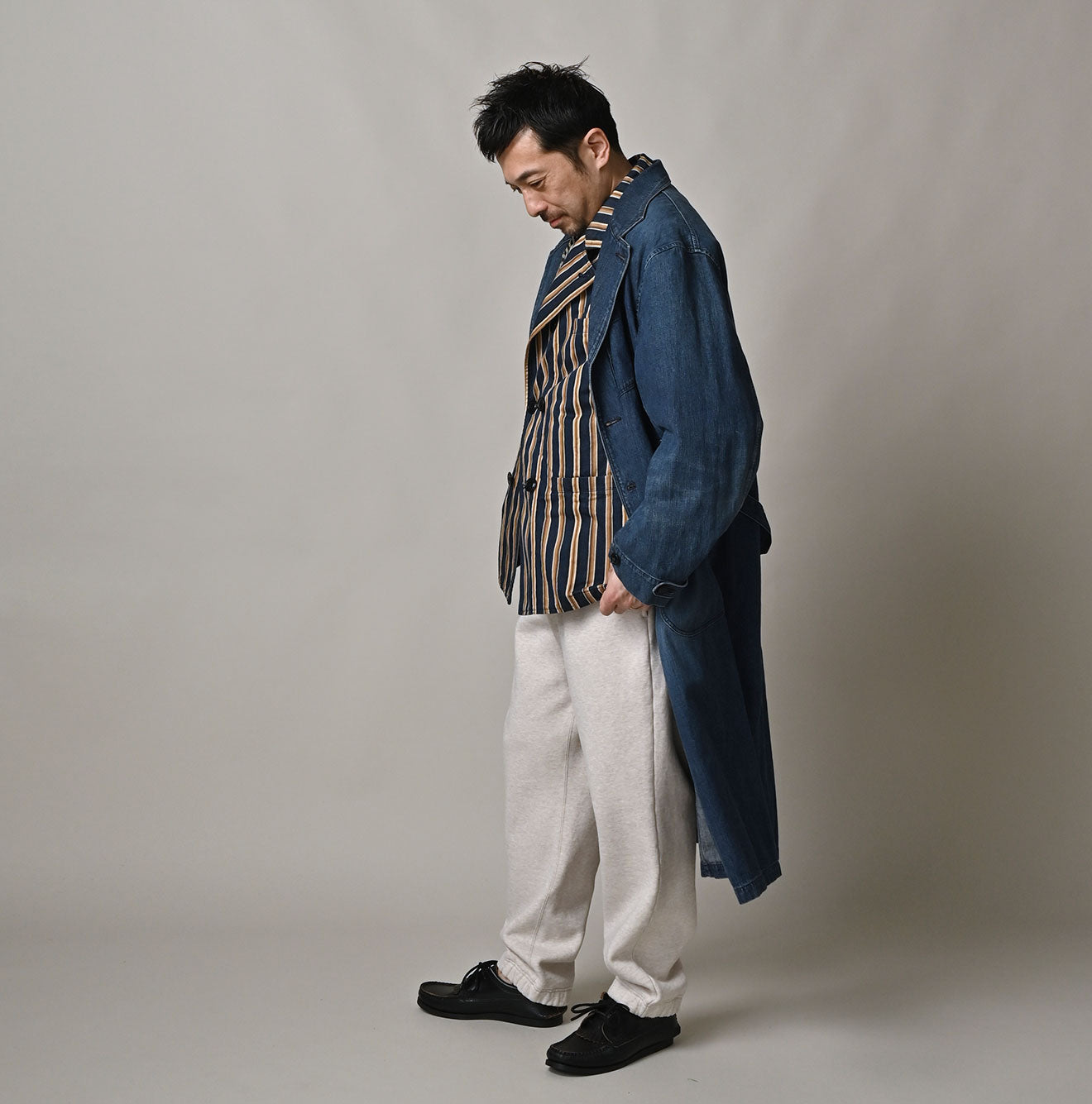 Indigo Mugihiko Denim 908 Work Coat Zyu | 45R Official Online