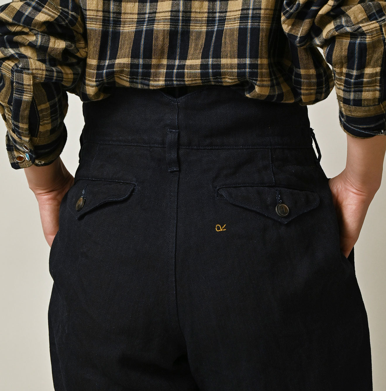 45R Indigo Linen Herringbone 908 Jodhpurs