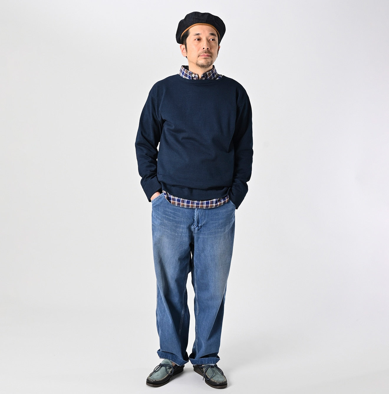 Indigo Knit-sewn 908 T-shirt (Size 2) - 45R by 45rpm studio