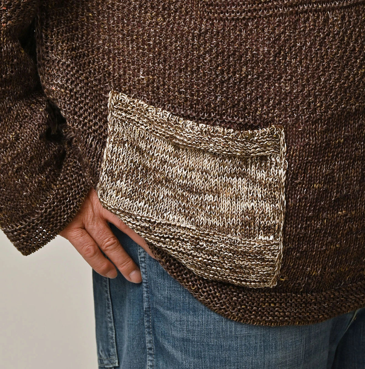 45R Linen Gima Patchwork Uma Sweater