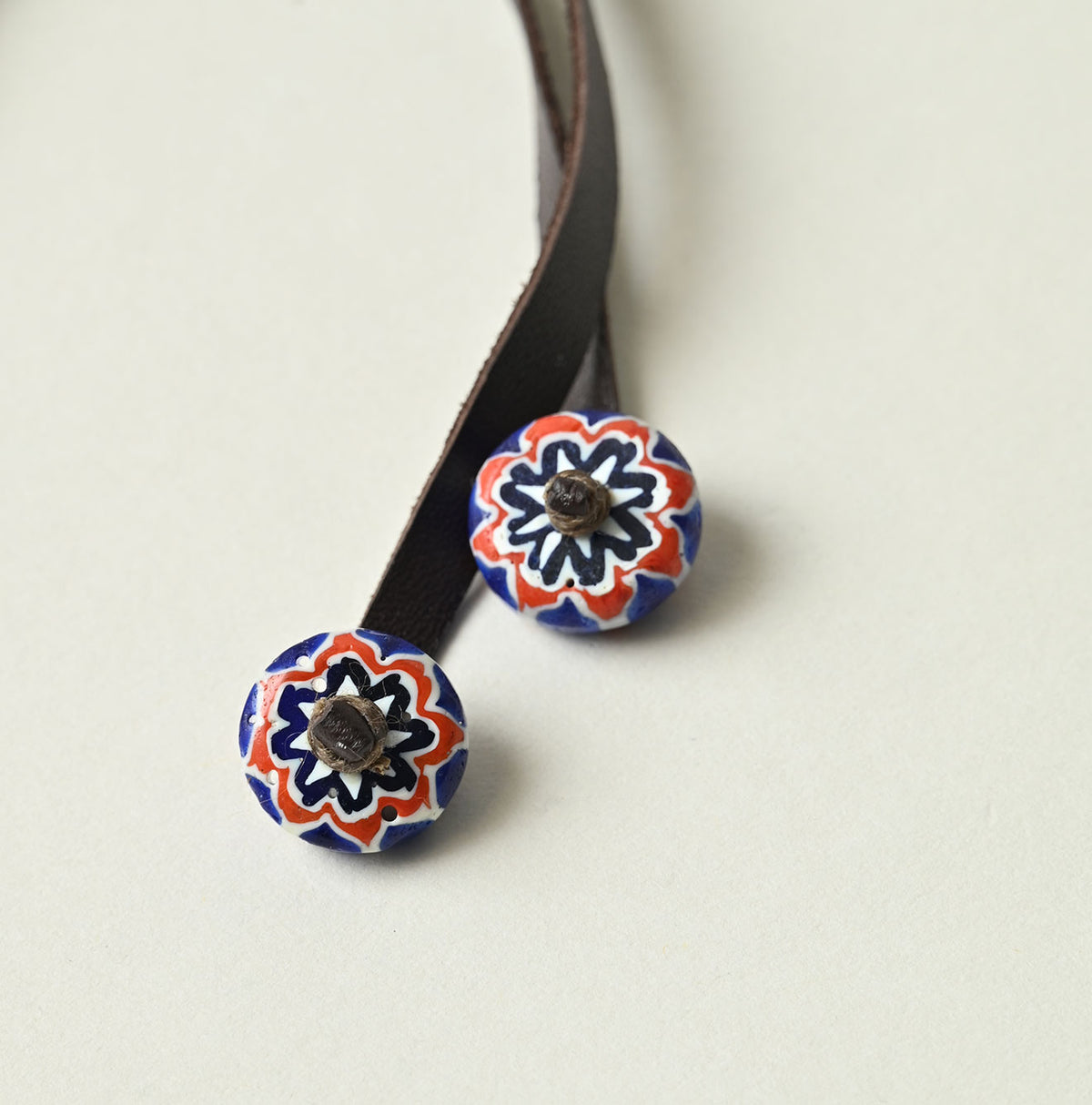 Antique Bead Leather Choker