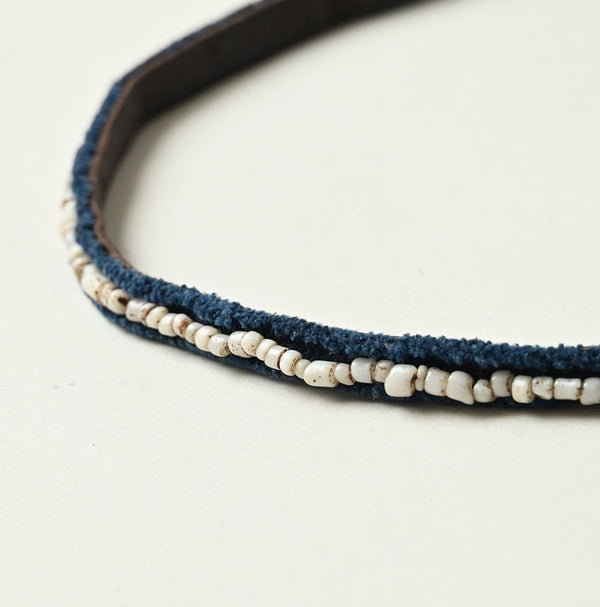 Antique Bead Leather Choker