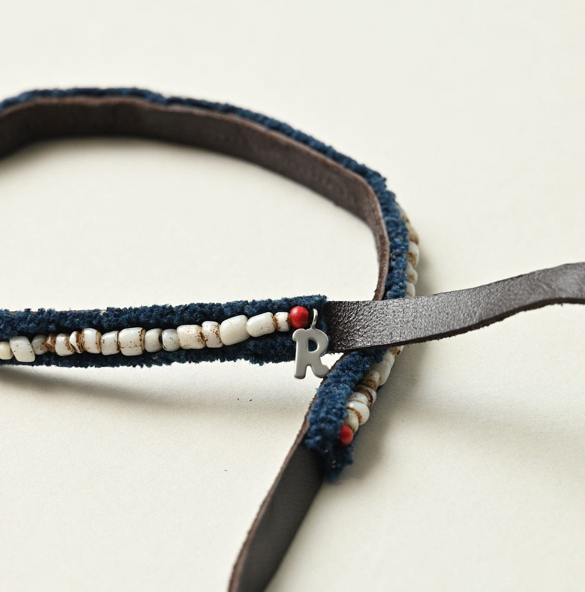 Antique Bead Leather Choker