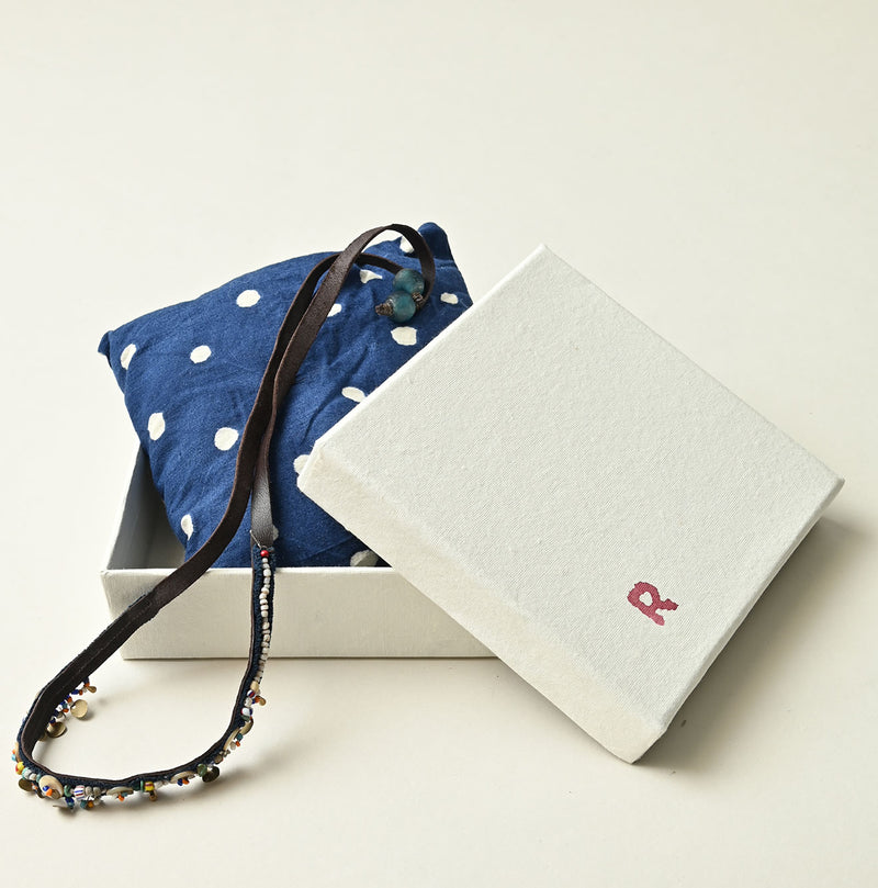 Glass Bead Leather Choker - Image 2