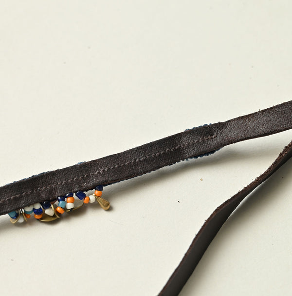 Glass Bead Leather Choker