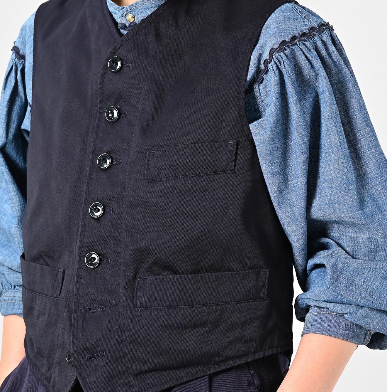 AMERI】 PRINT VEST WITH SHIRT チャコールグレー トップス