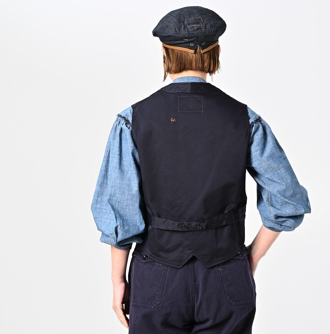 【45R Umii908】marine border down vest / 2 Chino 908 Miyuki Vest – 45R GLOBAL
