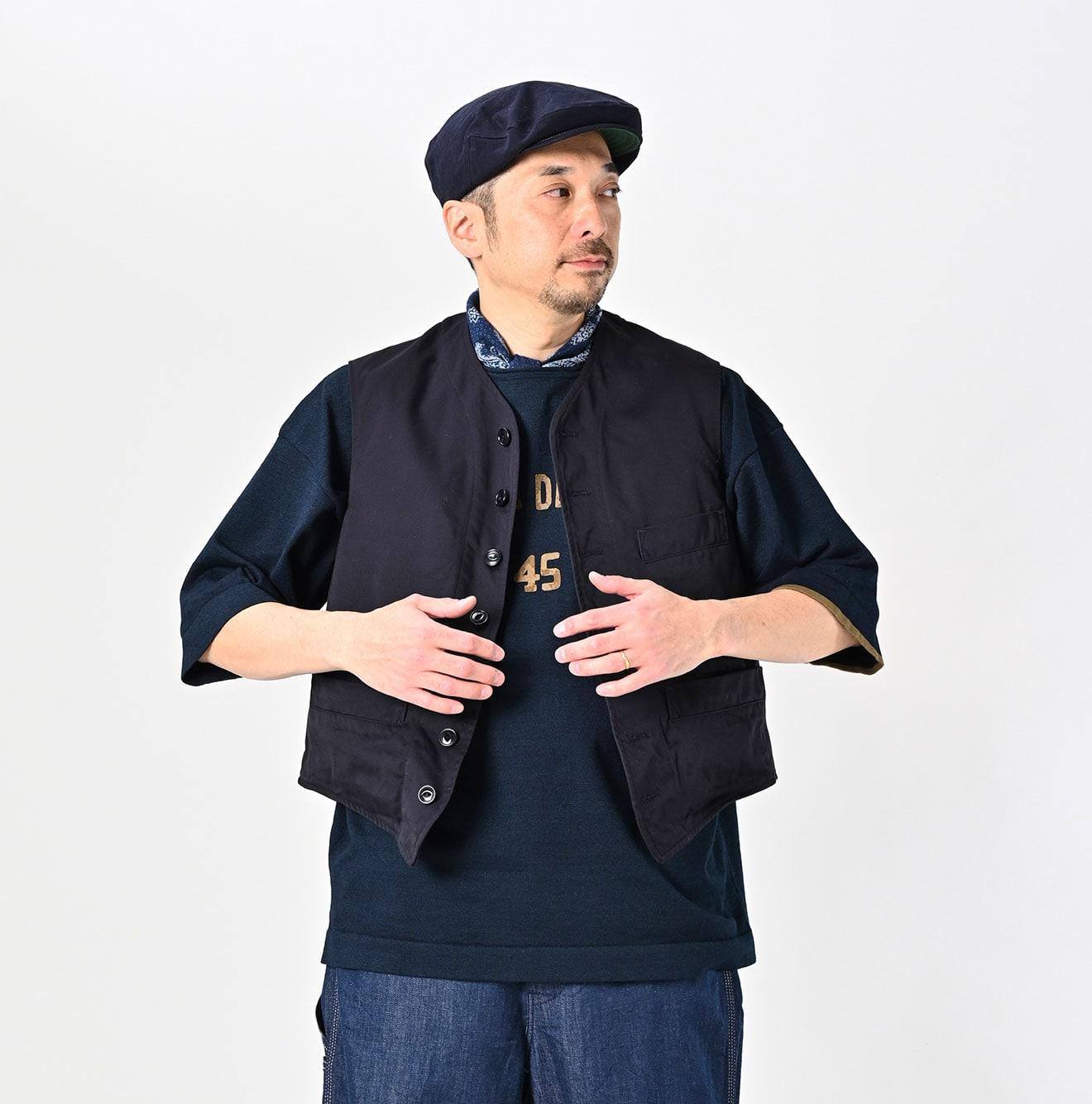 【45R Umii908】marine border down vest / 2 Chino 908 Miyuki Vest – 45R GLOBAL
