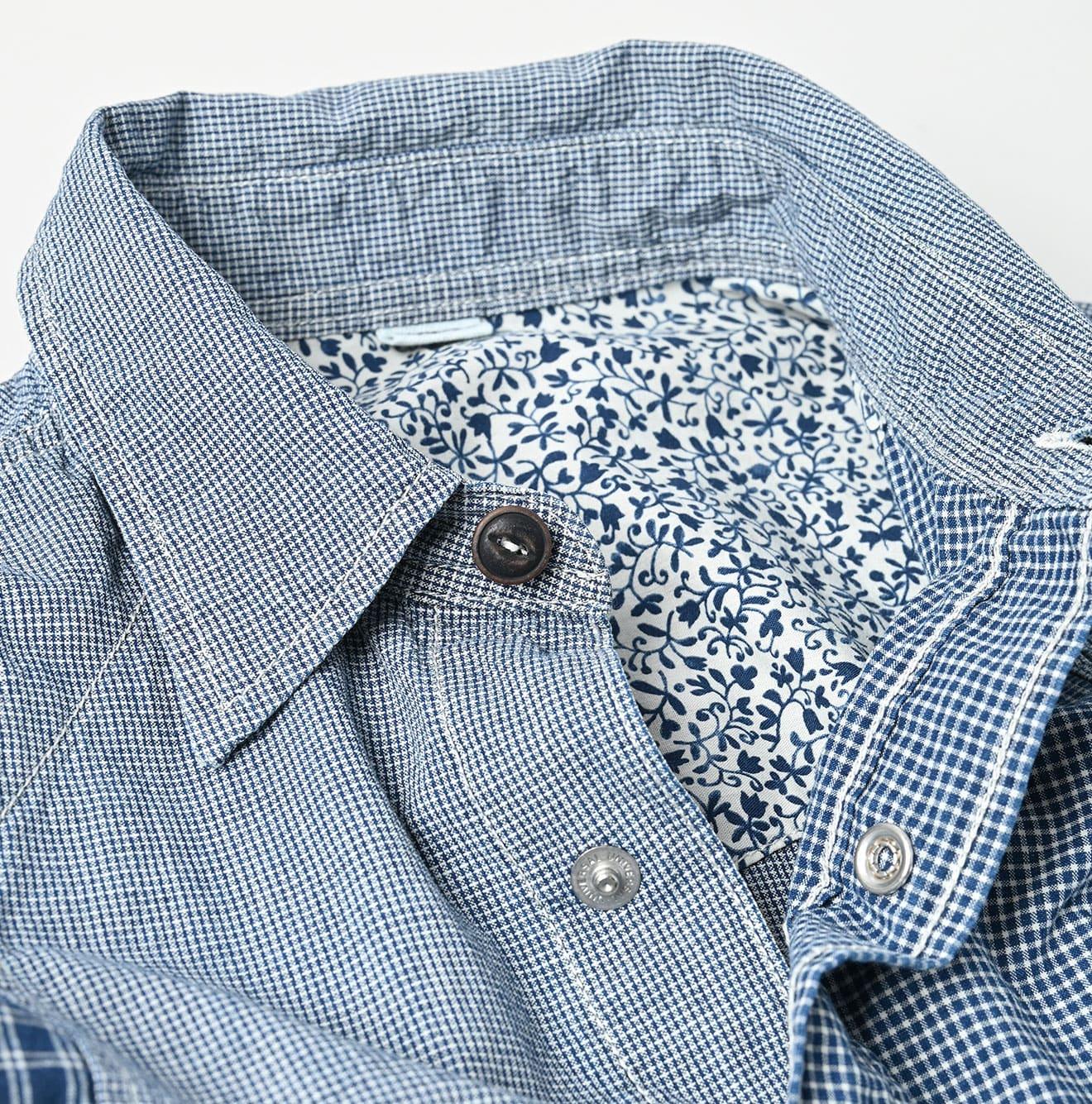 トップス cantate Mods Sleeve Shirt / M INDIGO Indigo Patchwork 908 Eastern Shirt – 45R GLOBAL