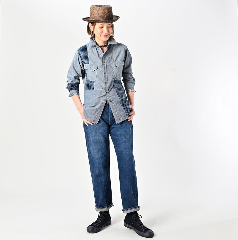 Indigo Patchwork 908 Eastern Shirt - 45R by 45rpm studio - Image 3