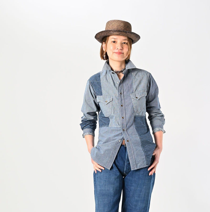 Indigo Patchwork 908 Eastern Shirt - 45R by 45rpm studio - Image 7