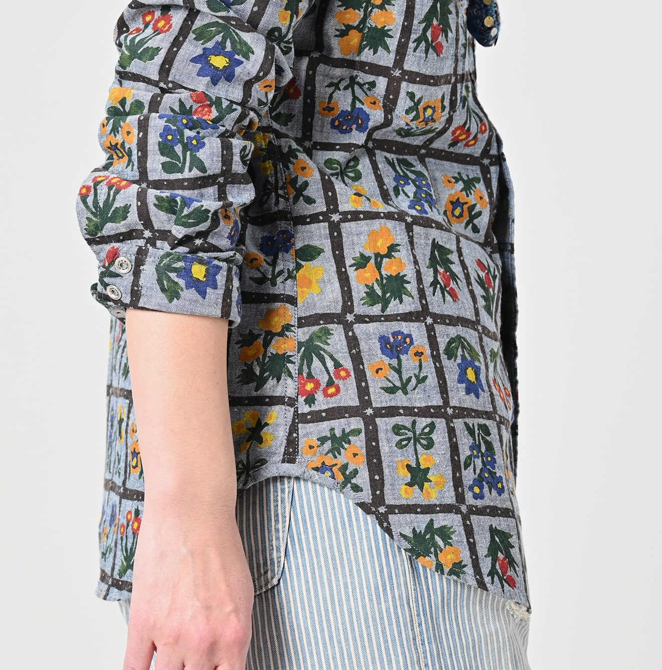 Khadi Dungaree 908 Fleur Eastern Shirt (Size 1) - Image 12