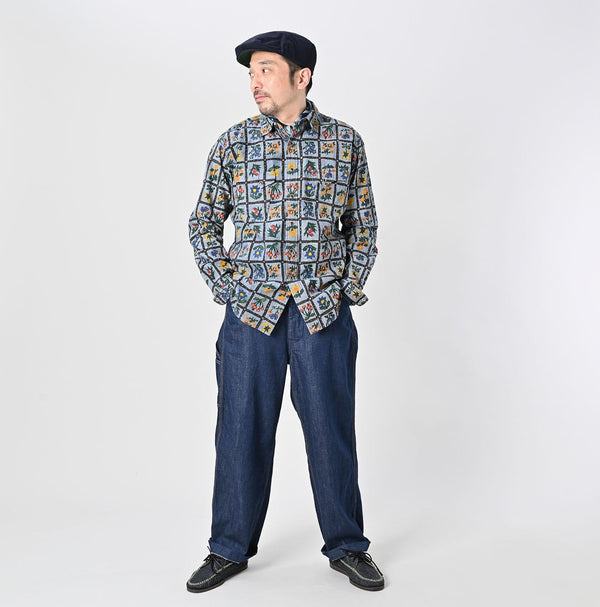 Khadi Dungaree 908 Fleur Eastern Shirt (Size 1)