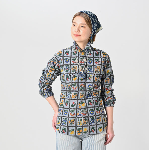 Khadi Dungaree 908 Fleur Eastern Shirt (Size 1)