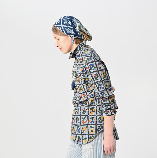 Khadi Dungaree 908 Fleur Eastern Shirt (Size 1)