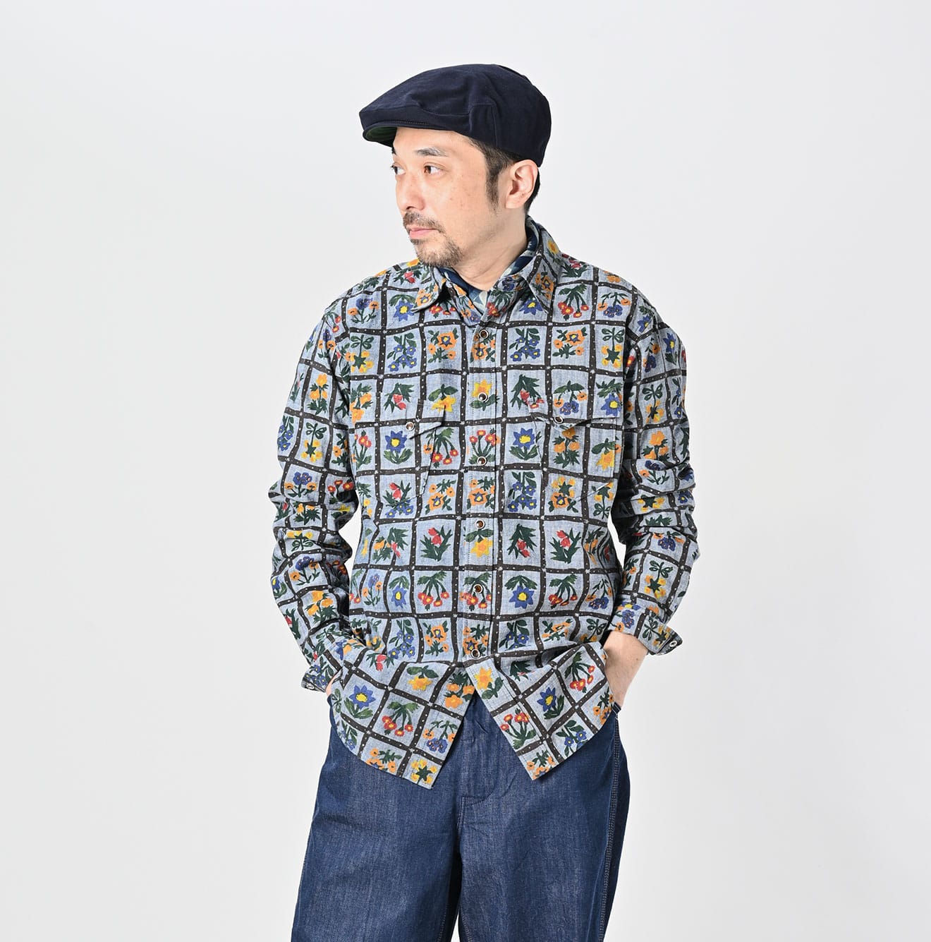 Khadi Dungaree 908 Fleur Eastern Shirt (Size 1) - Image 7