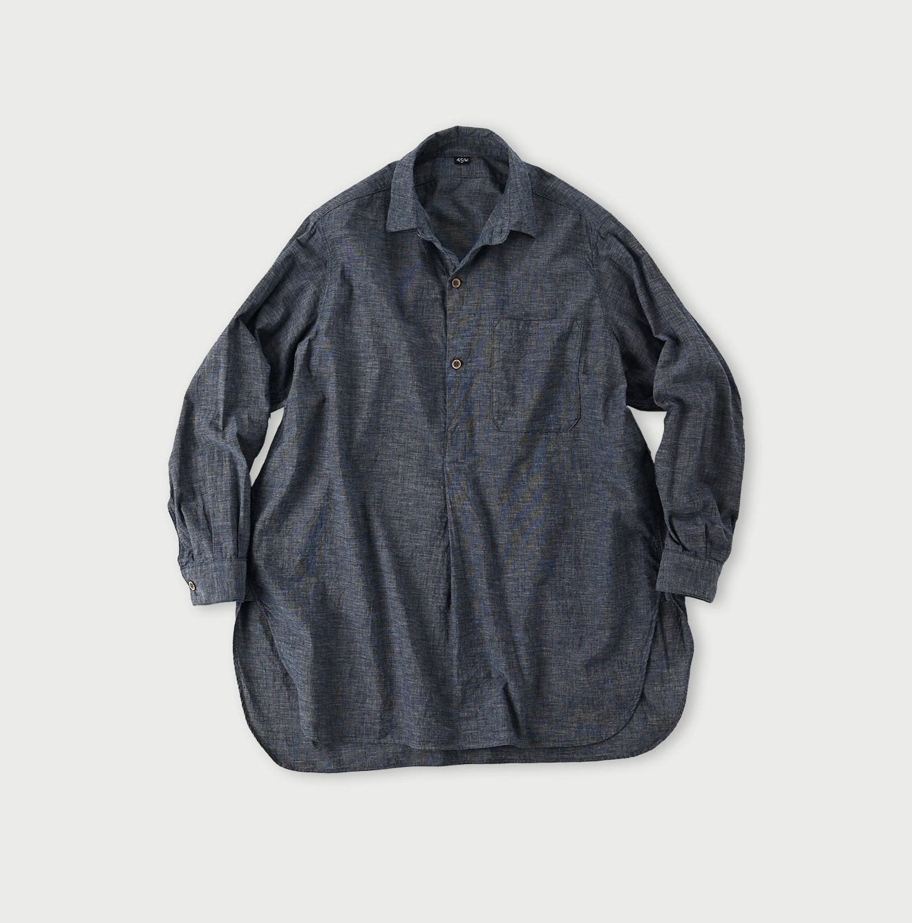 45R Indigo Hakeme 908 Grandpa Pullover Shirt