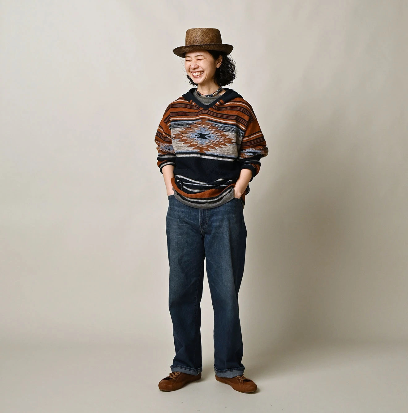 45R Indigo Native Jacquard 908 Hoodie - Image 3