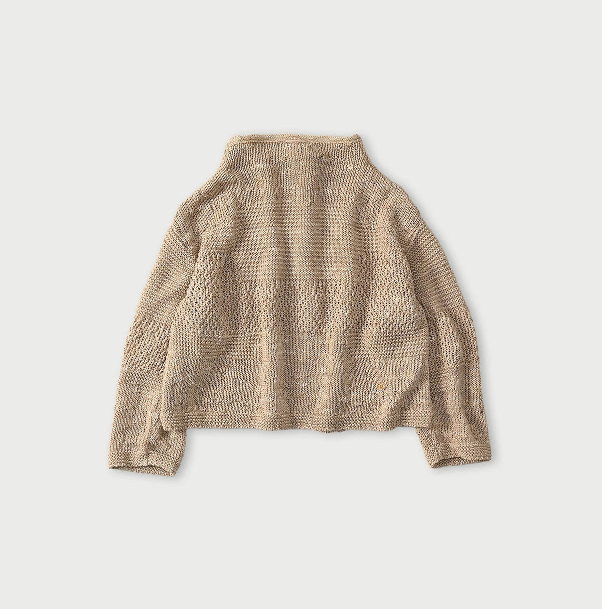 45R Linen Gima Patchwork Uma Sweater (White Top-Dyed)