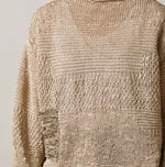45R Linen Gima Patchwork Uma Sweater (White Top-Dyed)
