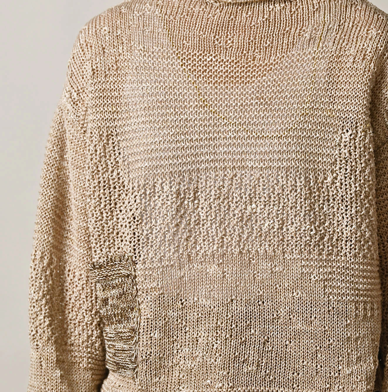 45R Linen Gima Patchwork Uma Sweater (White Top-Dyed) - Image 11