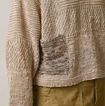 45R Linen Gima Patchwork Uma Sweater (White Top-Dyed)