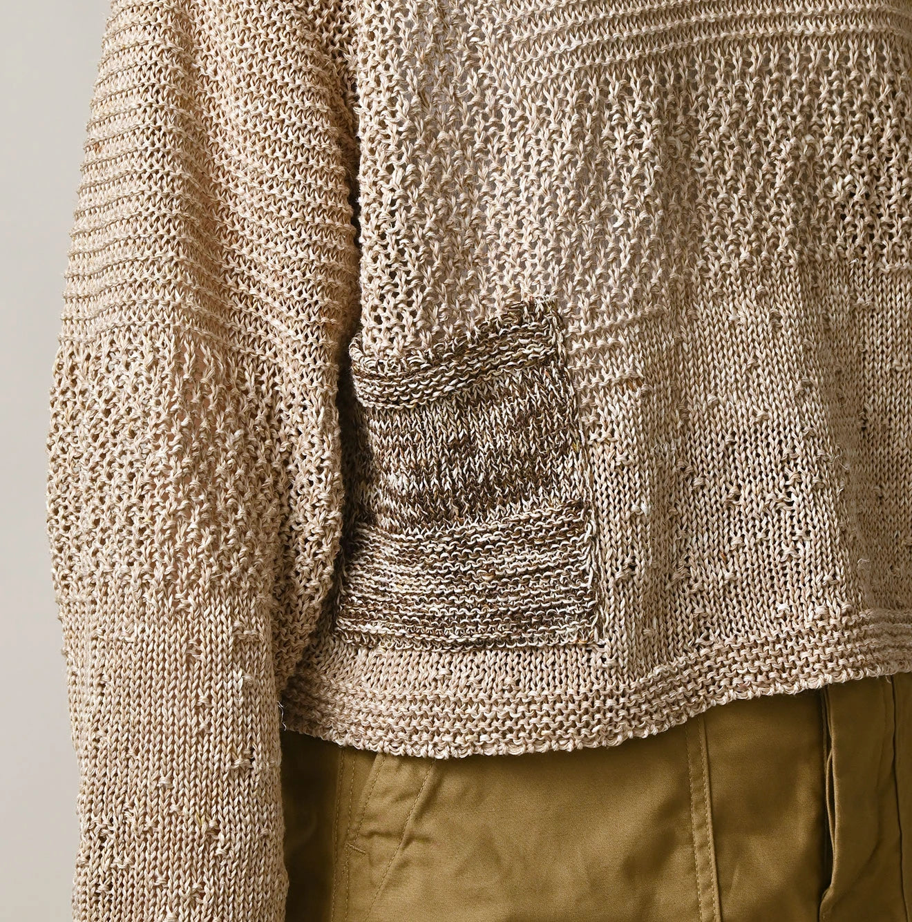 45R Linen Gima Patchwork Uma Sweater (White Top-Dyed) - Image 12