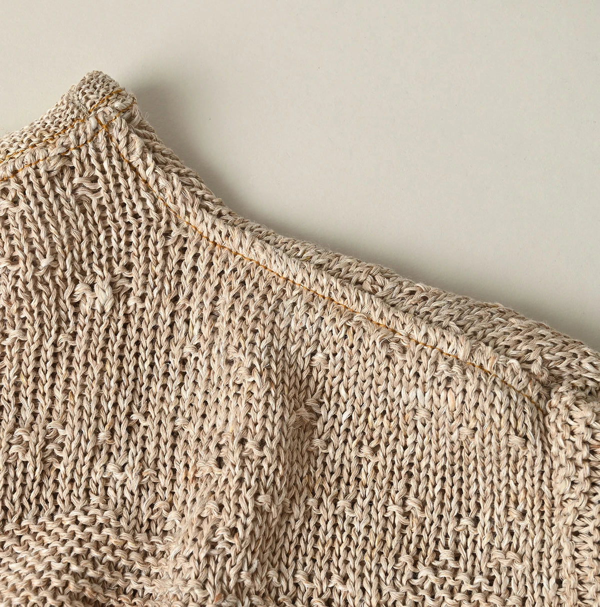 45R Linen Gima Patchwork Uma Sweater (White Top-Dyed)