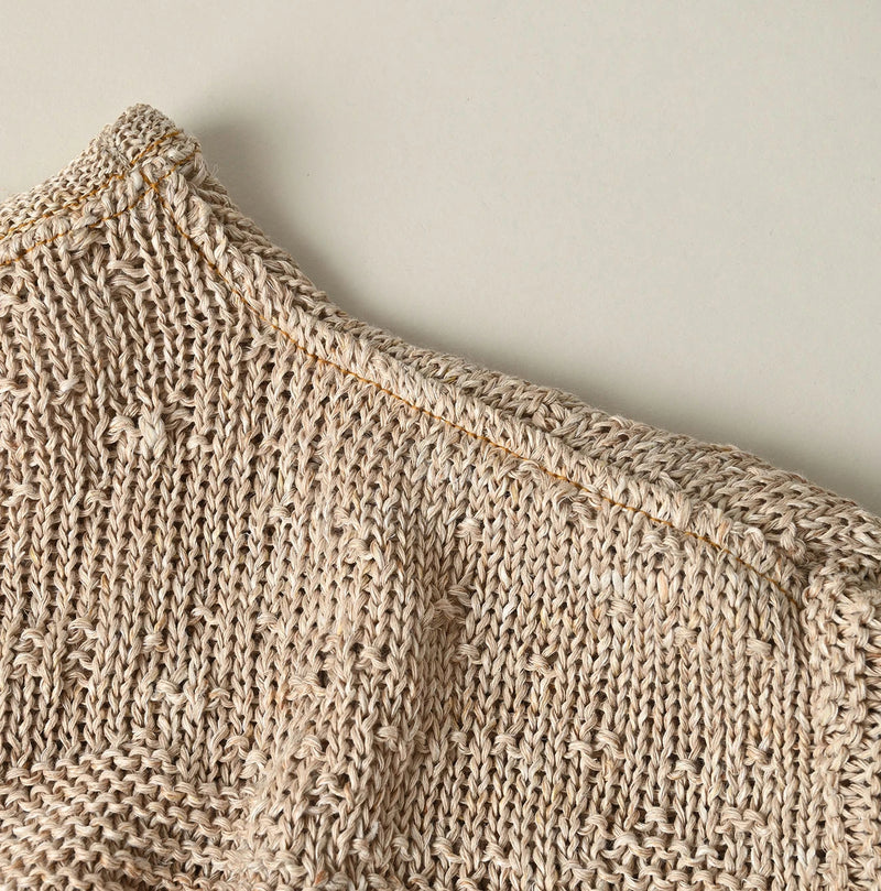 45R Linen Gima Patchwork Uma Sweater (White Top-Dyed) - Image 21