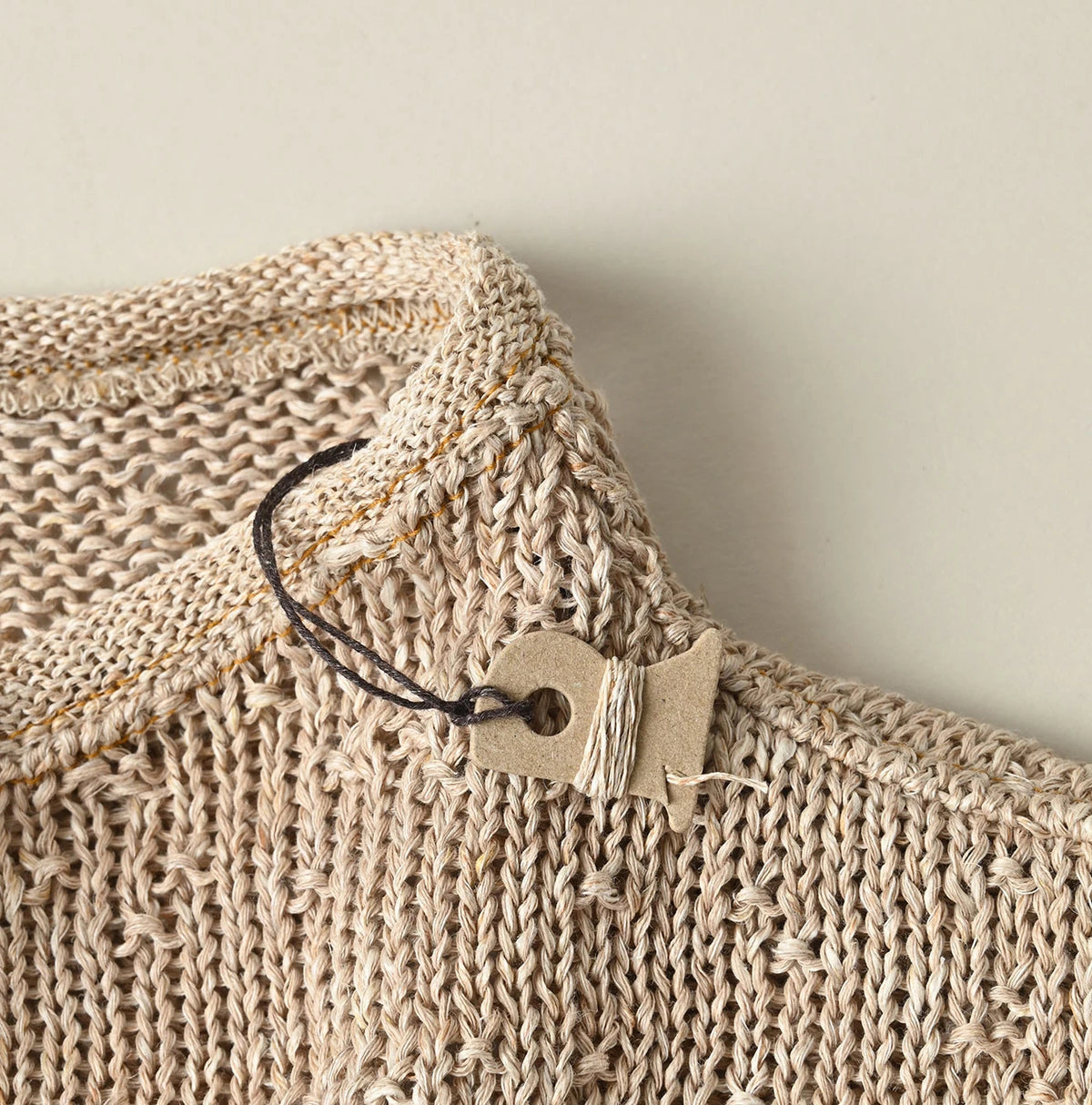 45R Linen Gima Patchwork Uma Sweater (White Top-Dyed)